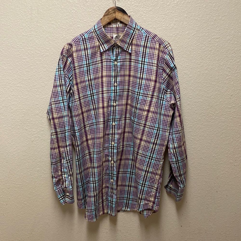 Peter Millar Plaid Button Down Shirt Large